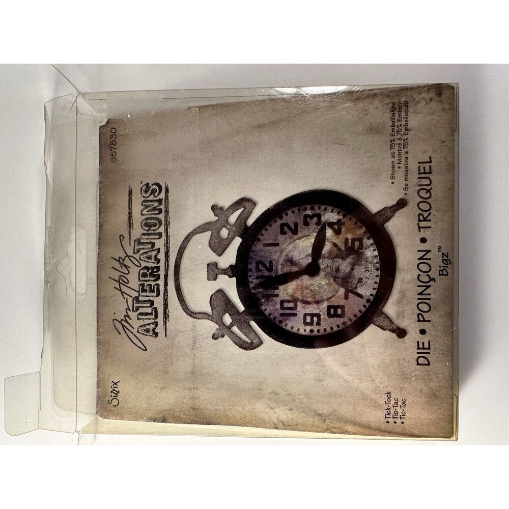 Sizzix Tim Holtz Alterations Bigz Die Tick Tock 657830 Clock Cutting Die - Picture 5 of 6